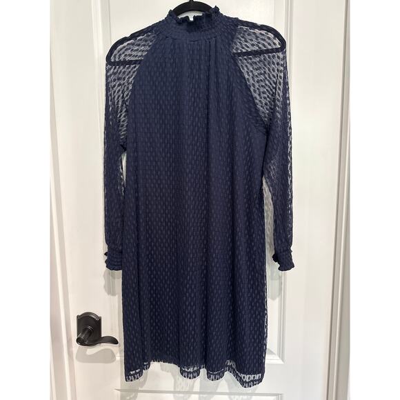 MSRP $79 Nina Leonard Sheer Trapeze Dress in Navy Size XL | SAME DAY SHIP - Picture 4 of 9
